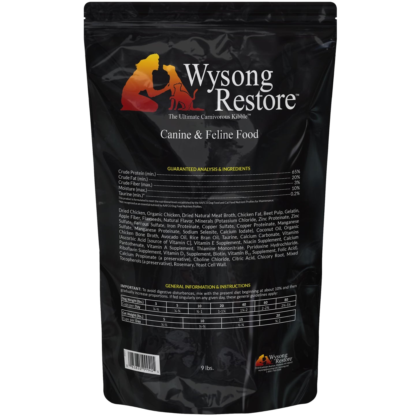Wysong Restore Canine and Feline Food 3-lb Bag