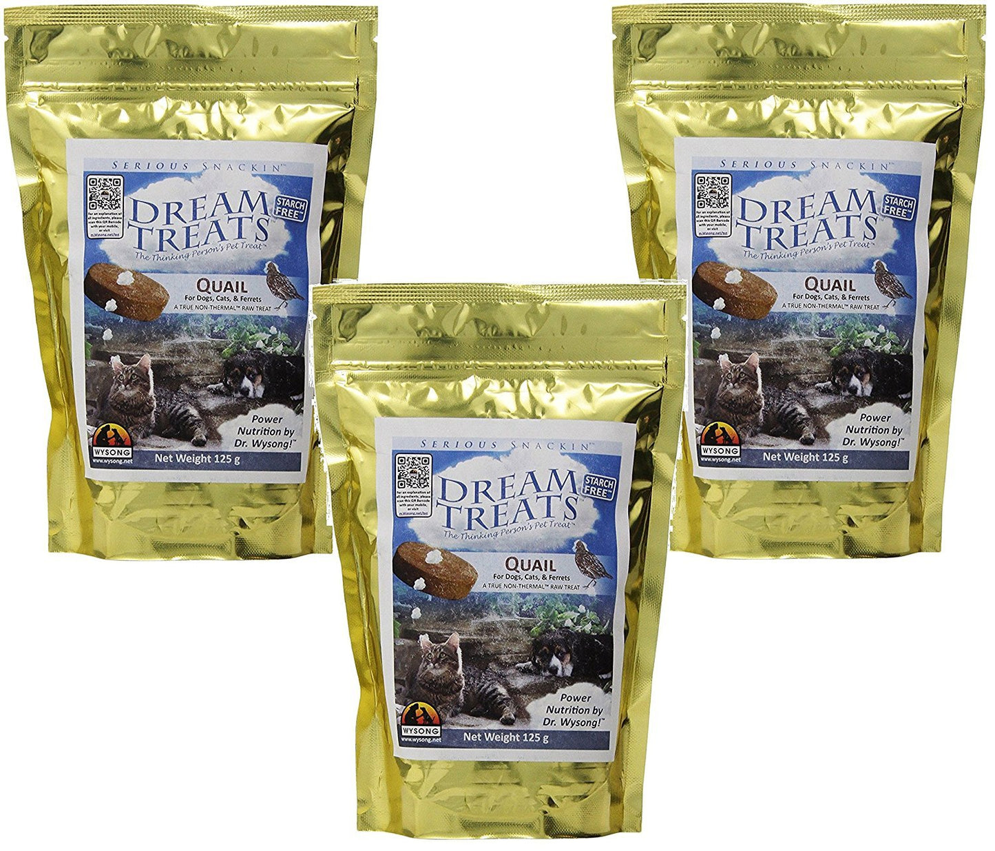 Wysong Dream Treats Chicken - for Dogs/Cats/Ferrets - Raw Food - 4.9 Ounce Bag